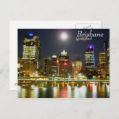 Brisbane 's nachts briefkaart (Voorkant / Achterkant)