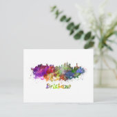 Brisbane skyline in waterverf splatters briefkaart (Staand voorkant)