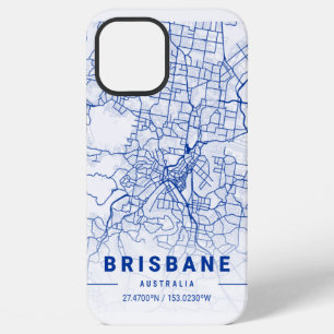 Brisbane Stadkaart Blauwe Tint iPhone 12 Pro Max Hoesje