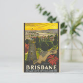 Brisbane vintage poster briefkaart (Staand voorkant)