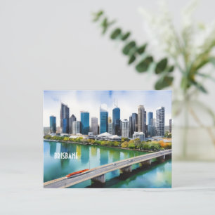 Brisbane waterverf kunst briefkaart