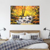 Brisk Autumn Waterfall Oil Paint Canvas Wall Art (Insitu (Slaapkamer))