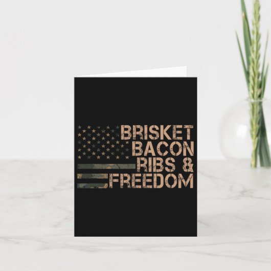 Brisket Bacon Ribs En Freedom Grill Bbq Grappig Vl Kaart (Voorkant)