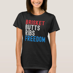 Brisket Billen Ribben Vrijheid Patriottisch vlees T-shirt