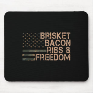 Brisket Bycon Ribs en Freedom Grill BBQ Funny Mea Muismat