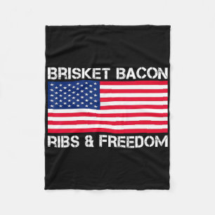 Brisket Bycon Ribs en Freedom Grill BBQ Vleesrook Fleece Deken