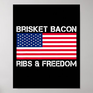 Brisket Bycon Ribs en Freedom Grill BBQ Vleesrook Poster