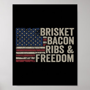 Brisket Bycon Ribs en Vrijheid - Grill BBQ Funny M Poster