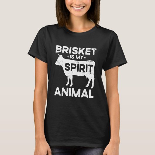 Brisket Is Mijn Geestdier Roken Vlees Barbecue T-shirt (Voorkant)