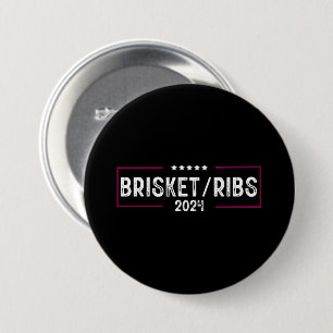 Brisket Ribs 2024 BBQ Barbecue Politieke Verkiezin Ronde Button 7,6 Cm