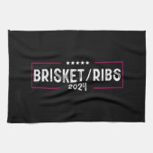 Brisket Ribs 2024 BBQ Barbecue Politieke verkiezin Theedoek (Horizontaal)