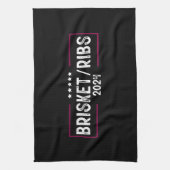 Brisket Ribs 2024 BBQ Barbecue Politieke verkiezin Theedoek (Verticaal)