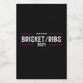 Brisket Ribs 2024 BBQ Barbecue Politieke verkiezin Wijn Etiket (Enkel label)