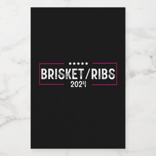 Brisket Ribs 2024 BBQ Barbecue Politieke verkiezin Wijn Etiket (Enkel label)