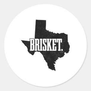 Brisket Texas BBQ State Kaart Pride barbecue grill Ronde Sticker