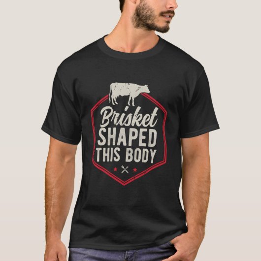 Brisket Vormde Dit Lichaam Rundvlees Grillen Koe V T-shirt (Voorkant)
