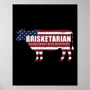 Brisketarian Brisket BBQ Humor Ruwe Barbecue Poster