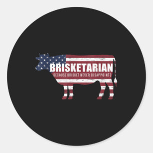 Brisketarian Brisket BBQ Humor Ruwe Barbecue Ronde Sticker