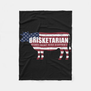 Brisketarian Brisket BBQ Humor Ruwe Byrbecue Fleece Deken