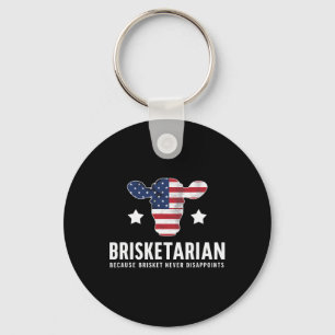 Brisketarian Brisket BBQ Lovers Funny Humor Byrbec Sleutelhanger