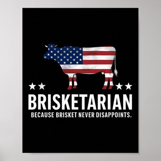 Brisketarian Brisket BBQ Voor Mannen Grappige Mann Poster (Voorkant)