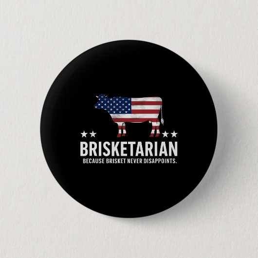 Brisketarian Brisket BBQ Voor Mannen Grappige Mann Ronde Button 5,7 Cm (Voorkant)