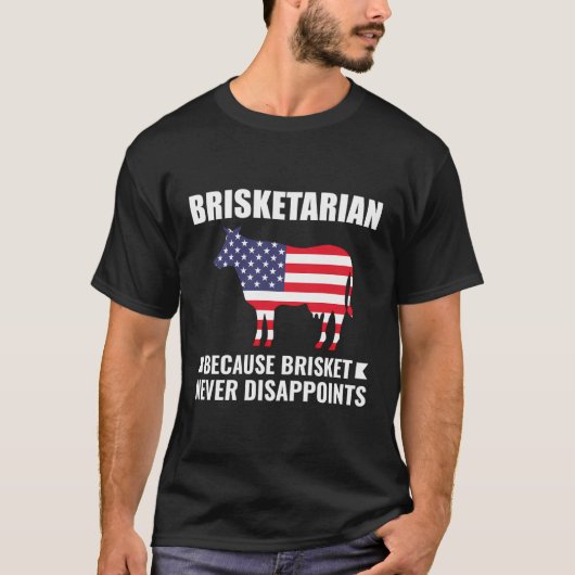 Brisketarian Grappige Pitmaster BBQ Brisket Grilli T-shirt (Voorkant)