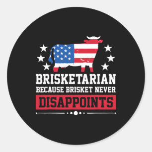Brisketarian omdat Brisket Bbq nooit teleurstelt Ronde Sticker