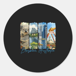 Brisne Australië Reizen Kwaststreek Souvenir Va Ronde Sticker