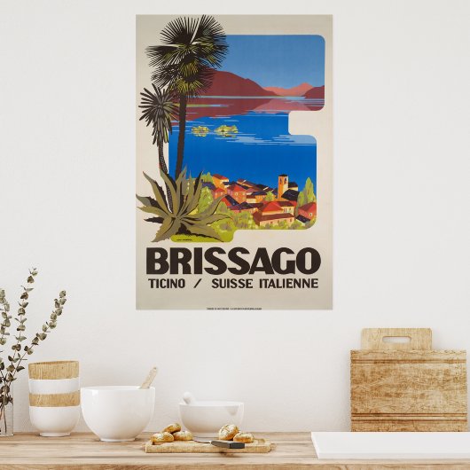 Brissago, Ticino, Zwitserland,Reisposter Poster (Keuken)