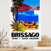 Brissago, Ticino, Zwitserland. Village and Lake Poster (Keuken)