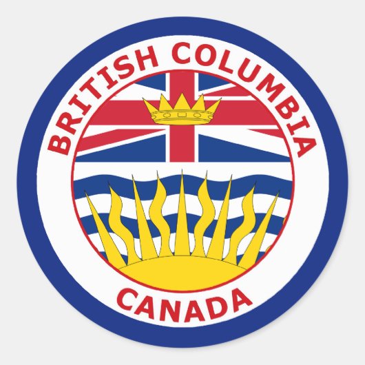 BRISTISH COLUMBIA, CANADA RONDE STICKER (Voorkant)