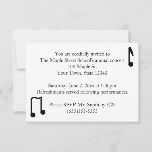 Bristles Musical Notes Kaart (Achterkant)