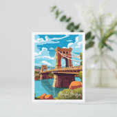 Bristol Bridge Engeland vintage reisillustratie Briefkaart (Staand voorkant)