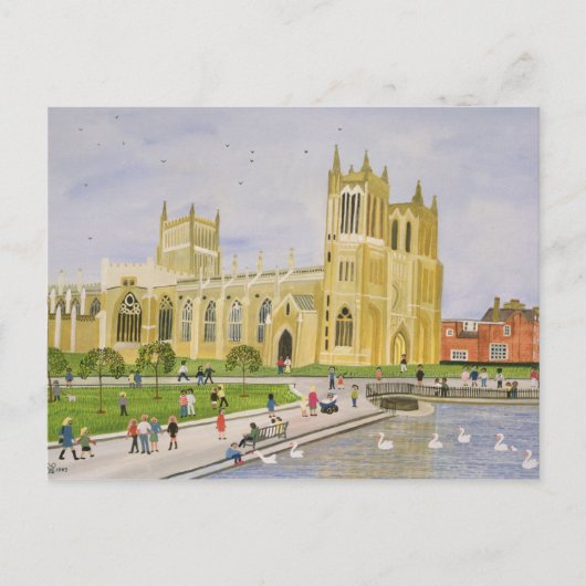 Bristol Cathedral en College Green 1989 Briefkaart (Voorkant)
