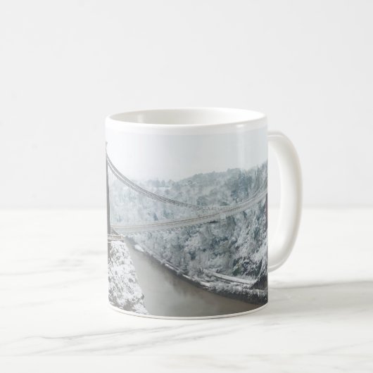 Bristol Clifton Suspension Bridge in de winter Koffiemok (Voorkant rechts)