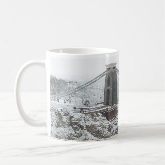Bristol Clifton Suspension Bridge in de winter Koffiemok (Links)