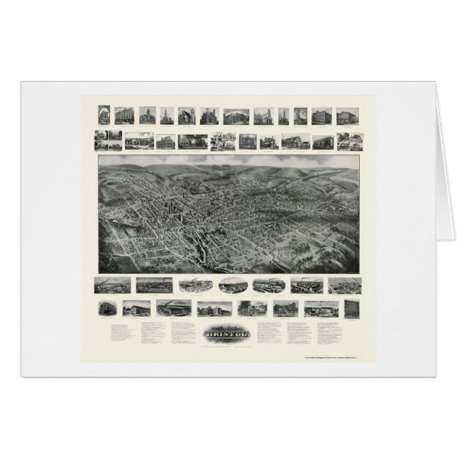 Bristol, CT Panorama Kaart - 1907 (Voorkant Horizontaal)