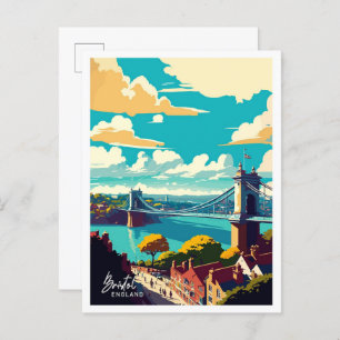 Bristol Engeland Art Travel  illustratie Briefkaart