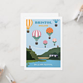 Bristol Engeland ballonfestival Kaart (Voorkant / Achterkant in situ)