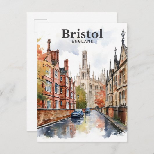 Bristol Engeland Waterverf schilderij reizen Briefkaart (Voorkant / Achterkant)