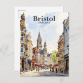 Bristol Engeland Waterverf schilderij reizen Briefkaart (Voorkant / Achterkant)