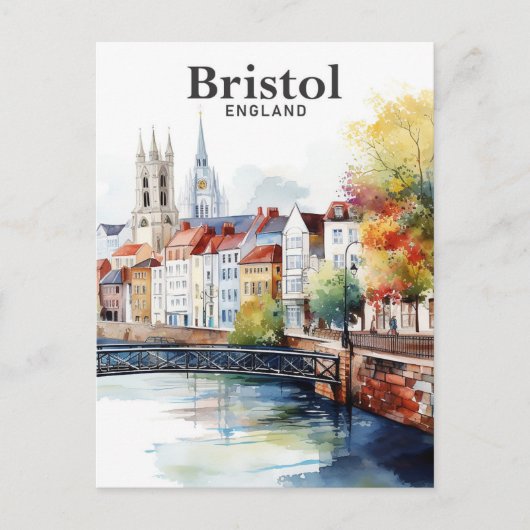 Bristol Engeland Waterverf schilderij reizen Briefkaart (Voorkant)