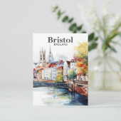 Bristol Engeland Waterverf schilderij reizen Briefkaart (Staand voorkant)