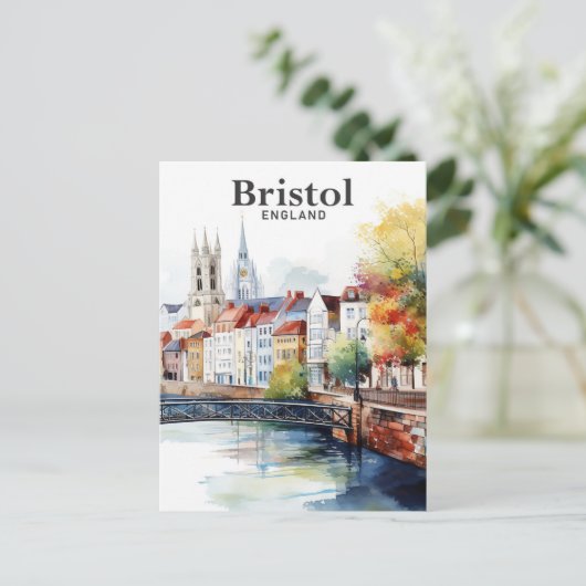 Bristol Engeland Waterverf schilderij reizen Briefkaart (Staand voorkant)