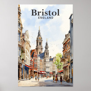 Bristol Engeland Waterverf schilderij reizen Poster