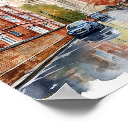 Bristol Engeland Waterverf schilderij reizen Poster (Hoek)