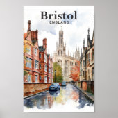 Bristol Engeland Waterverf schilderij reizen Poster (Voorkant)