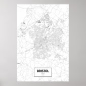 Bristol, Engeland (zwart op wit) Poster (Voorkant)