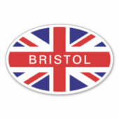 Bristol Engelse Union Jack vlag ovaal vinyl Sticker (Voorkant)